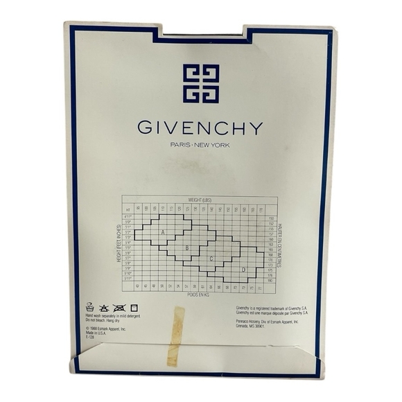RARE Givenchy French Ultra Sheer Dots Pantyhose Black Light Control Top Tights - Picture 3 of 3